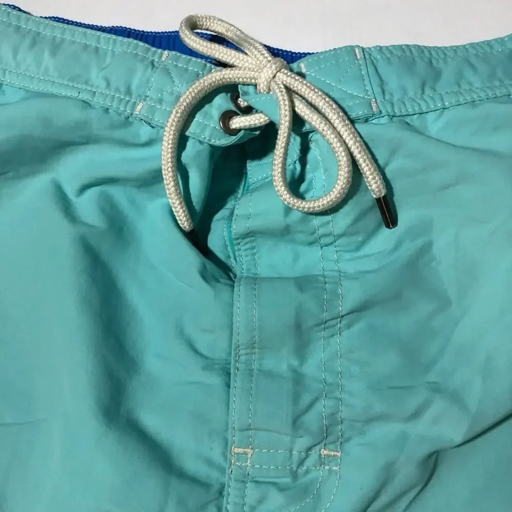 Polo Ralph Lauren mens L bathing suit turquoise blue drawstring waist pockets